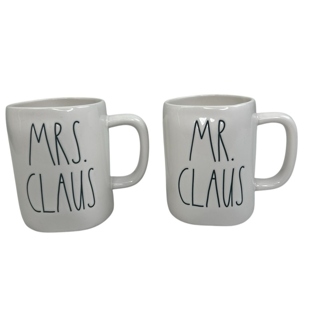 Rae Dunn Mr. and Mrs.Claus Set Mug Holiday Christmas Coffee Tea Cocoa Cup GLOSSY